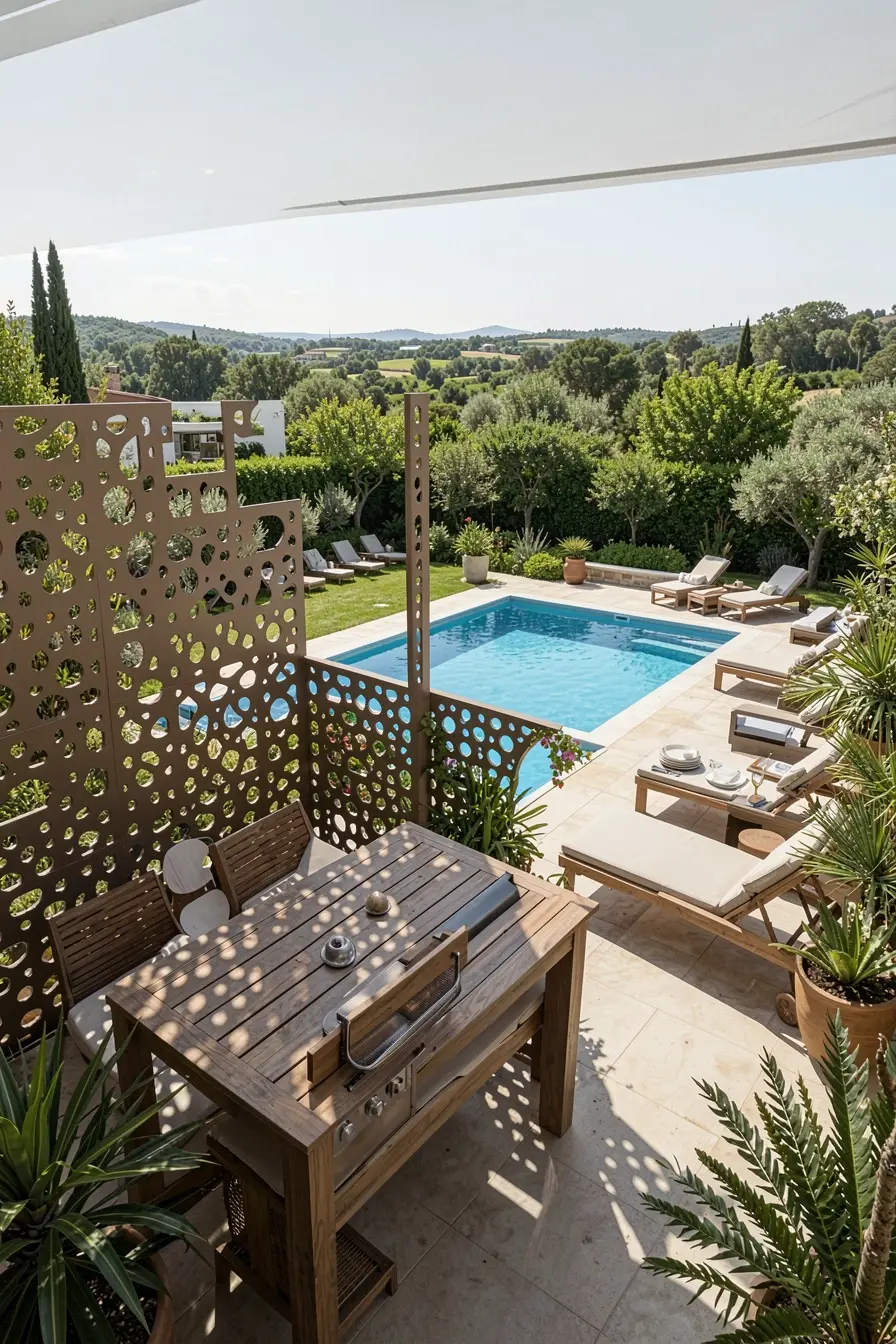 vista-superior-mostra-como-um-filtro-visual-protege-a-mesa-e-preserva-a-amplitude-da-piscina-e-do-jardim Privacidade na área gourmet com piscina sem bloquear a luz e a paisagem vista-superior-mostra-como-um-filtro-visual-protege-a-mesa-e-preserva-a-amplitude-da-piscina-e-do-jardim Privacidade na área gourmet com piscina sem bloquear a luz e a paisagem